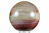 Rainbow Colored, Polished Petrified Wood Sphere - Arizona #371159-1